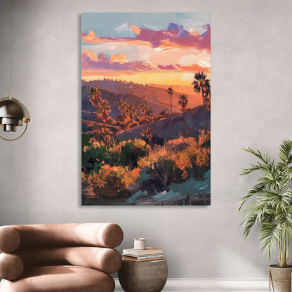 Anaheim Sunset Views Living Room - Canvas Wall Art