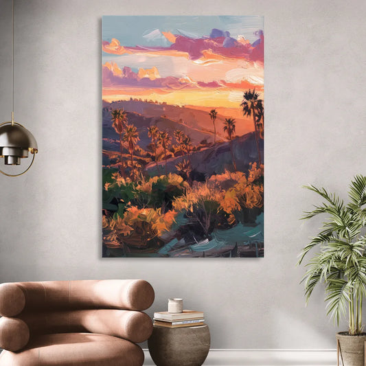 Anaheim Sunset Views Living Room - Canvas Wall Art