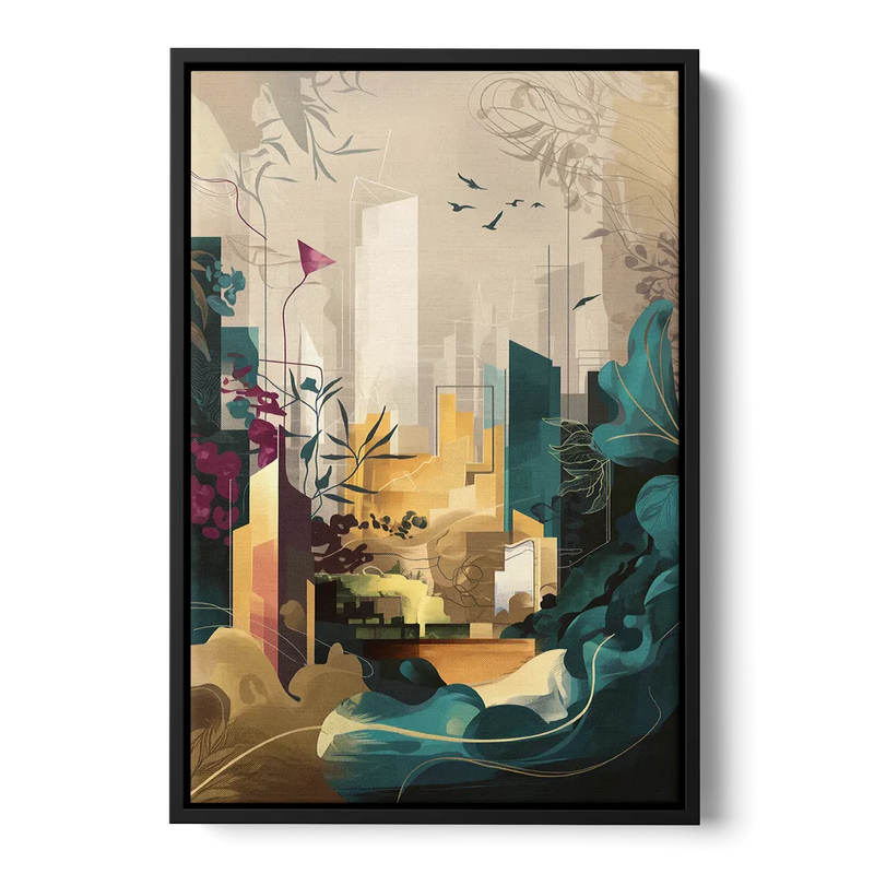 Anaheim Urban Charm Front - Black Canvas Wall Art