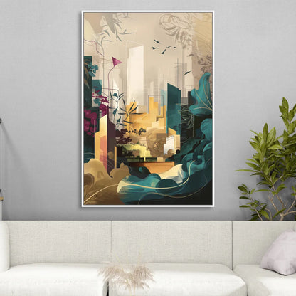 Anaheim Urban Charm Living Room - White Canvas Wall Art