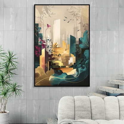 Anaheim Urban Charm Living Room - Black Canvas Wall Art