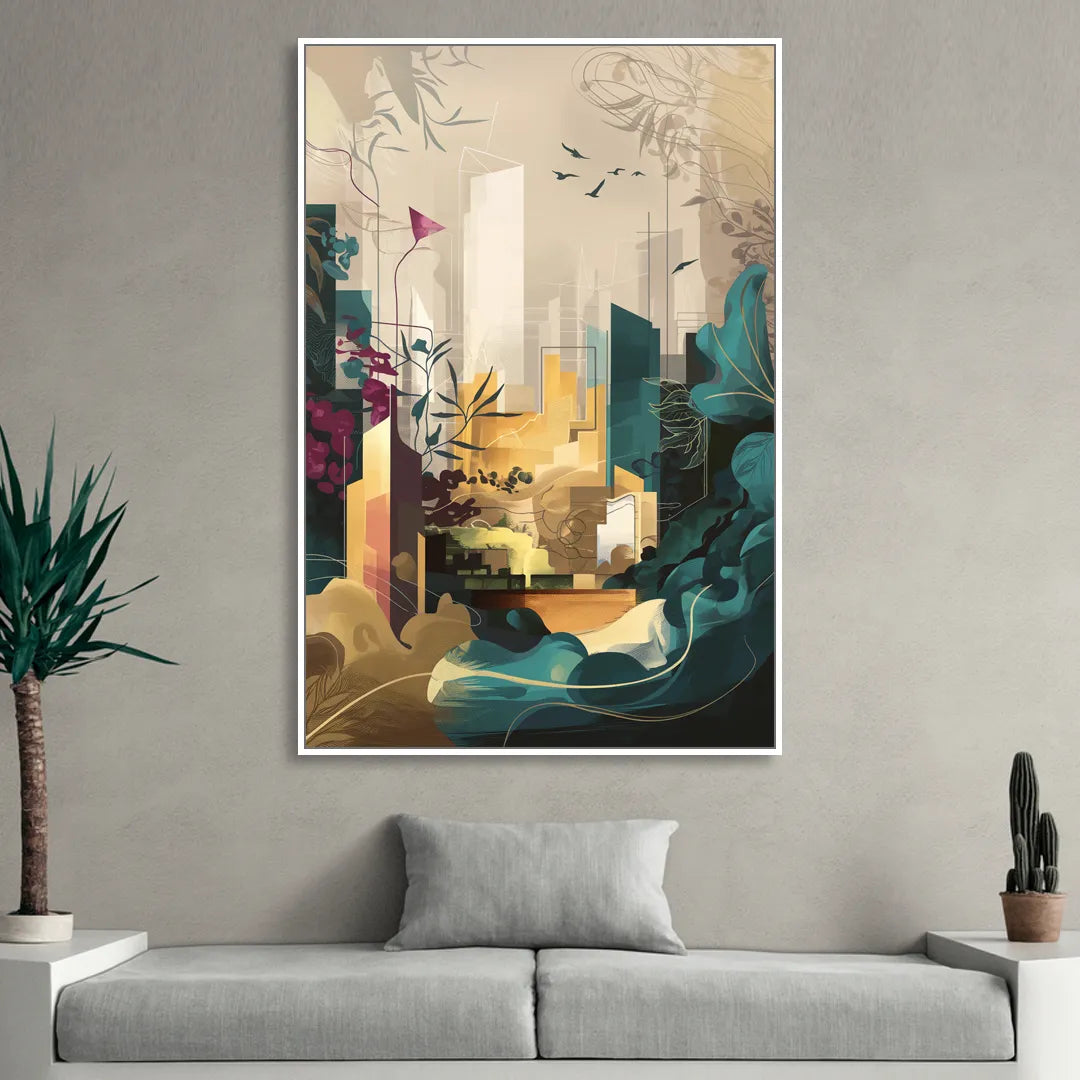 Anaheim Urban Charm Sitting Room - White Canvas Wall Art