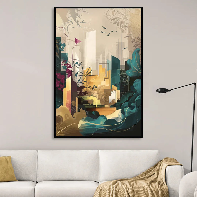 Anaheim Urban Charm Sitting Room - Black Canvas Wall Art