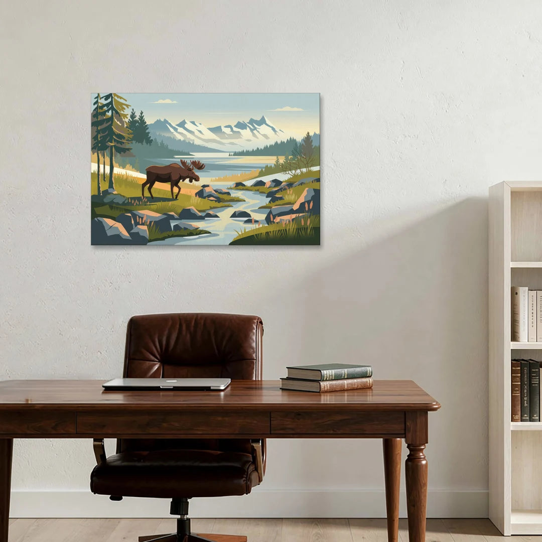 Anchorage Alaskan Wilderness - Canvas Wall Art - Office - 36x24