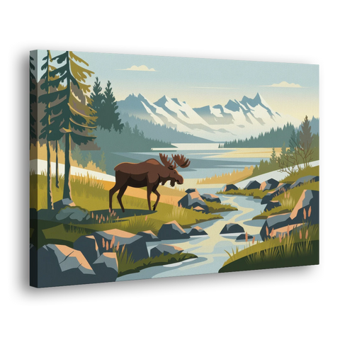 Anchorage Alaskan Wilderness - Canvas Wall Art - Side
