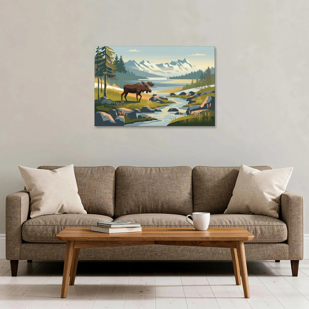 Anchorage Alaskan Wilderness - Canvas Wall Art - Sofa - 36x24