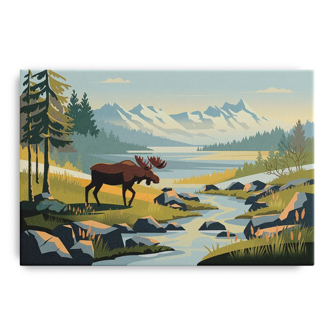Anchorage Alaskan Wilderness Front - Canvas Wall Art