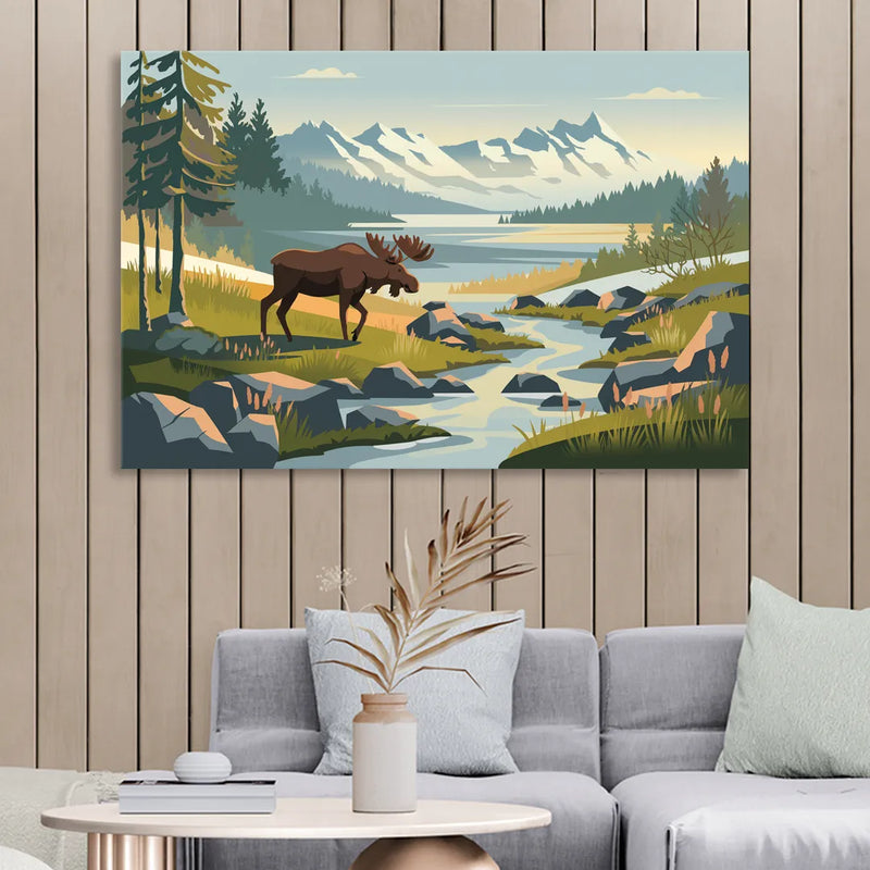 Anchorage Alaskan Wilderness Living Room - Canvas Wall Art