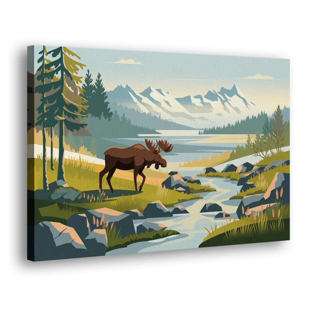 Anchorage Alaskan Wilderness Side - Canvas Wall Art