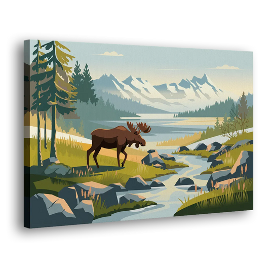 Anchorage Alaskan Wilderness Side - Canvas Wall Art