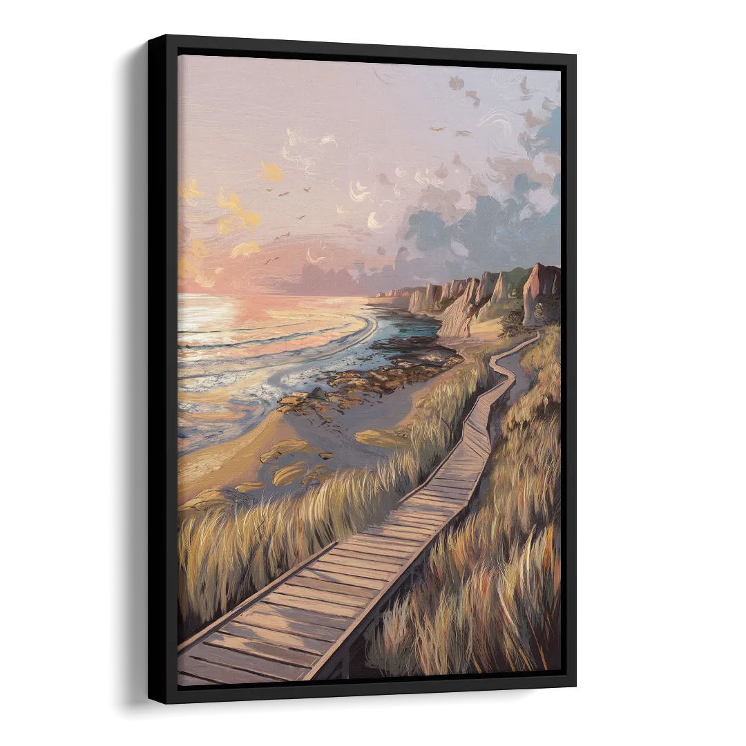 Anchorage Coastal Landscape Side - Black Canvas Wall Art