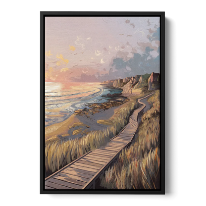 Anchorage Coastal Landscape Front - Black Canvas Wall Art