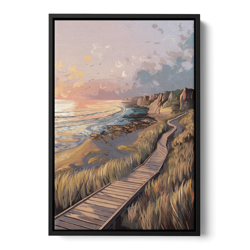 Anchorage Coastal Landscape Front - Black Canvas Wall Art