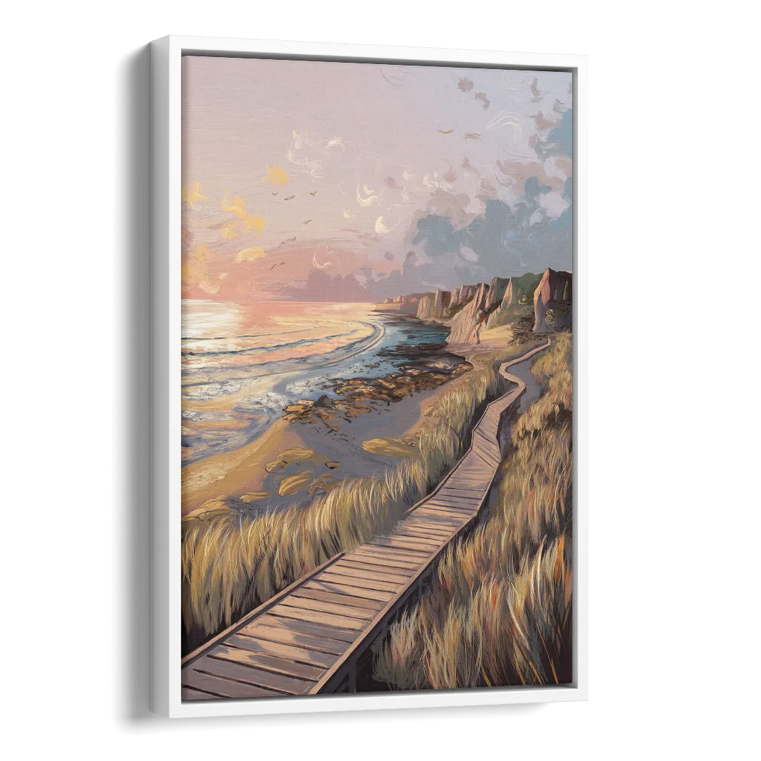 Anchorage Coastal Landscape Side - White Canvas Wall Art