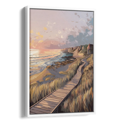 Anchorage Coastal Landscape Side - White Canvas Wall Art