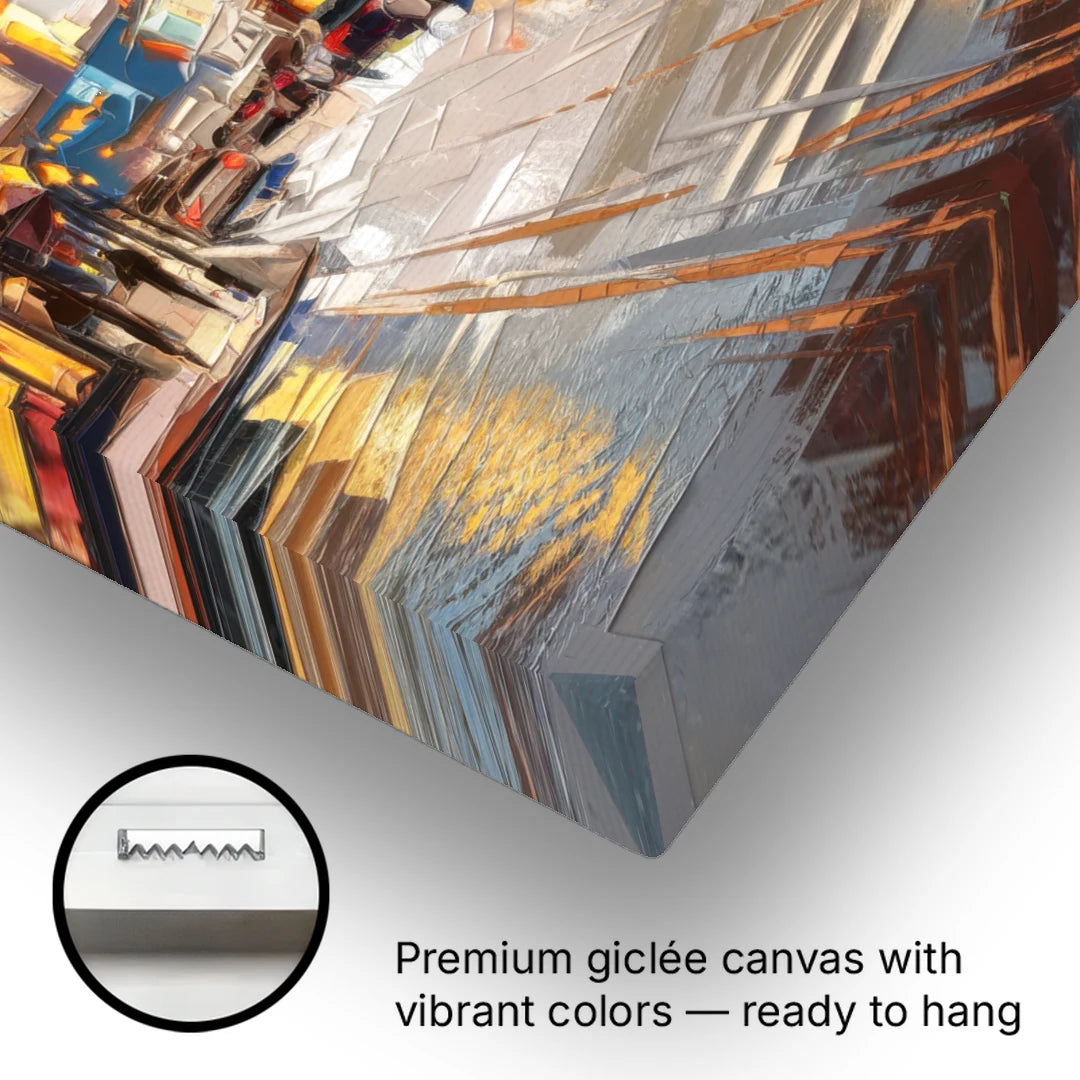 Anchorage Downtown Streets - Canvas Wall Art - Gallery Wrap Corner