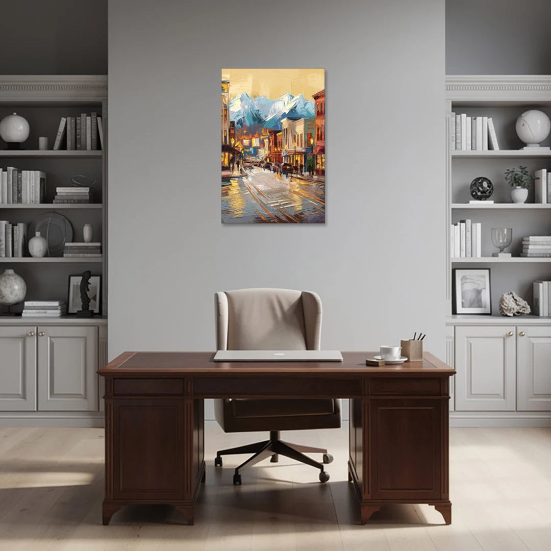 Anchorage Downtown Streets - Canvas Wall Art - Office - 24x36