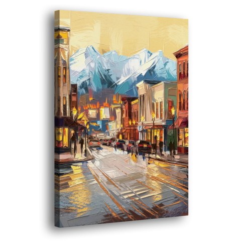 Anchorage Downtown Streets - Canvas Wall Art - Side