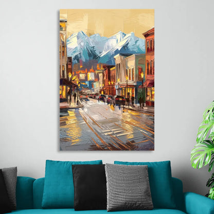 Anchorage Downtown Streets Sitting Room - Canvas Wall Art