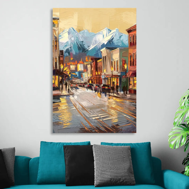 Anchorage Downtown Streets Sitting Room - Canvas Wall Art