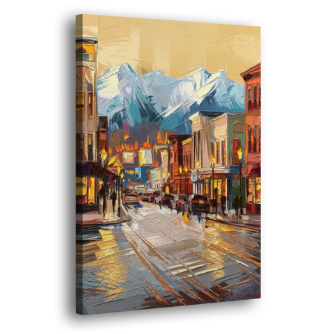 Anchorage Downtown Streets - Canvas Wall Art