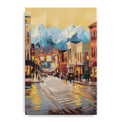 Anchorage Downtown Streets Front - Canvas Wall Art