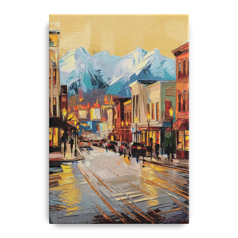 Anchorage Downtown Streets Front - Canvas Wall Art