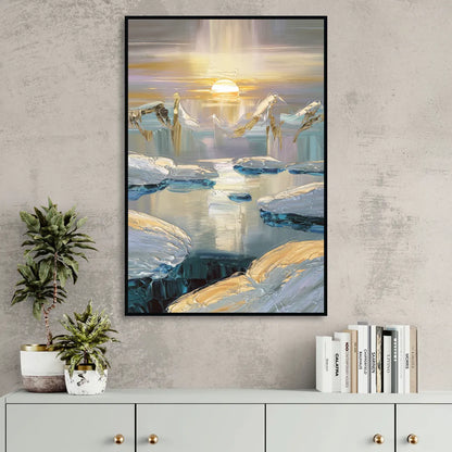 Anchorage Midnight Sun Living Room - Black Canvas Wall Art