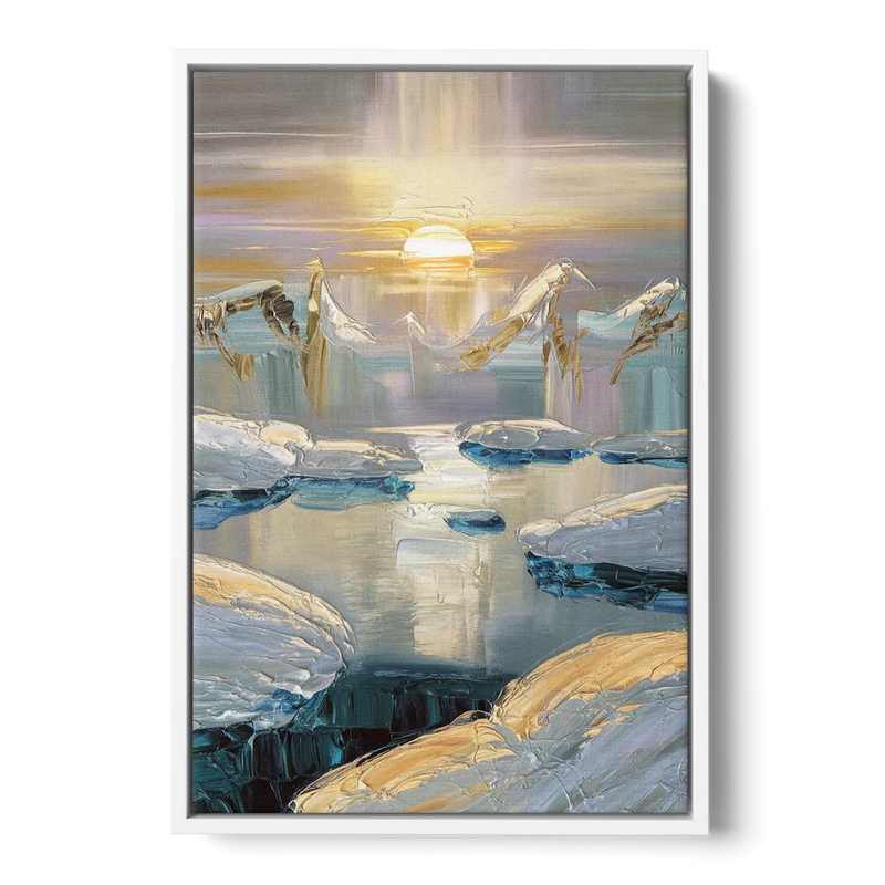 Anchorage Midnight Sun Front - White Canvas Wall Art