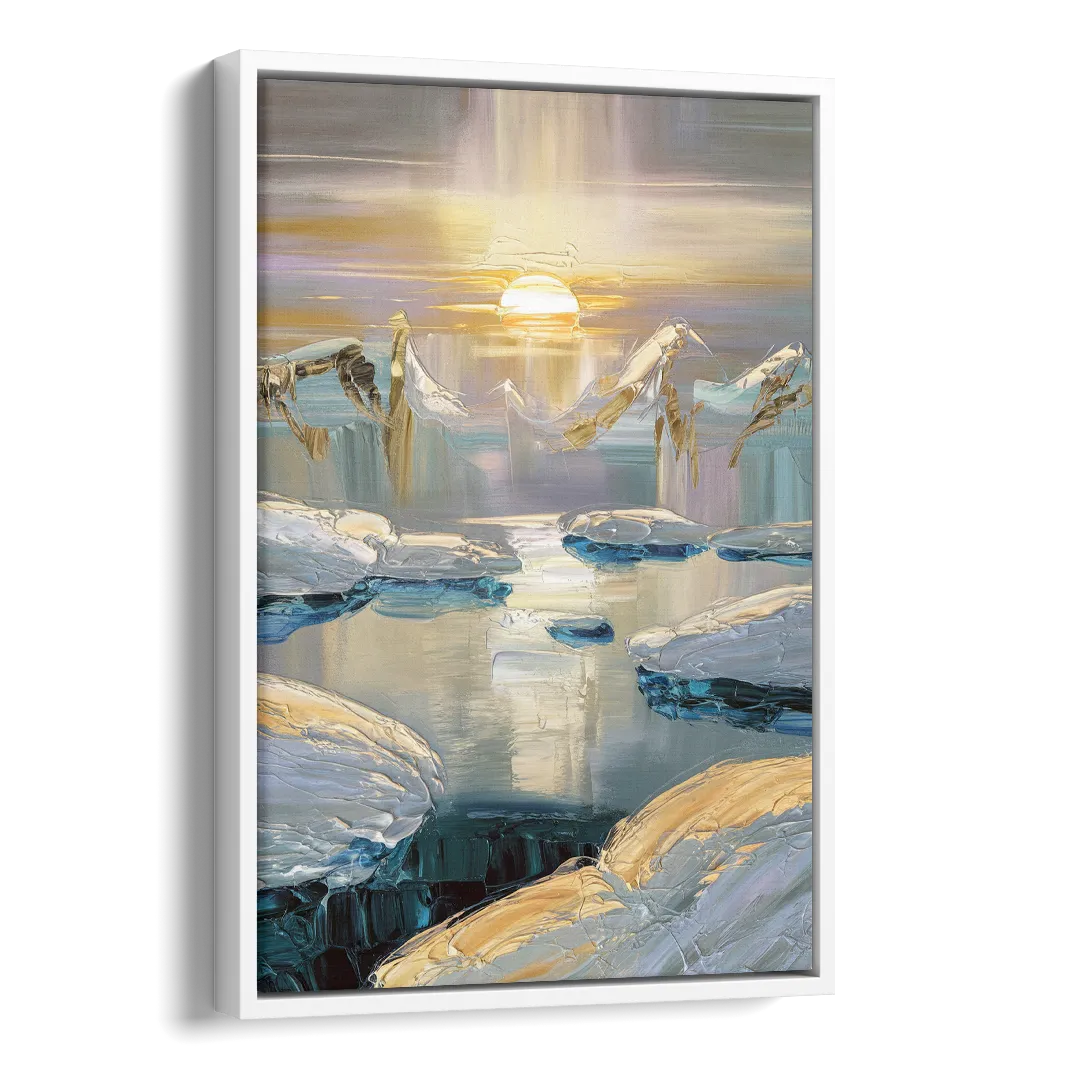 Anchorage Midnight Sun Side - White Canvas Wall Art