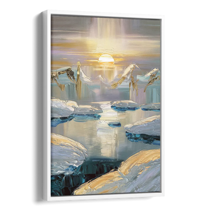Anchorage Midnight Sun Side - White Canvas Wall Art