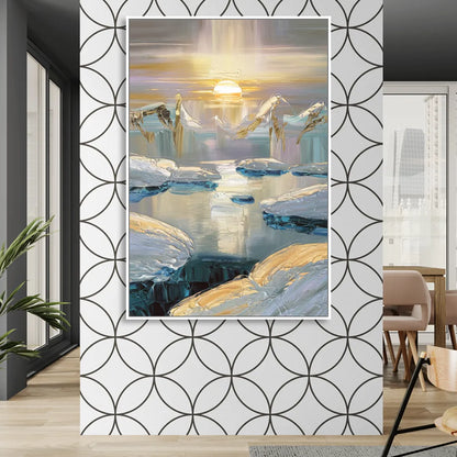 Anchorage Midnight Sun Sitting Room - White Canvas Wall Art