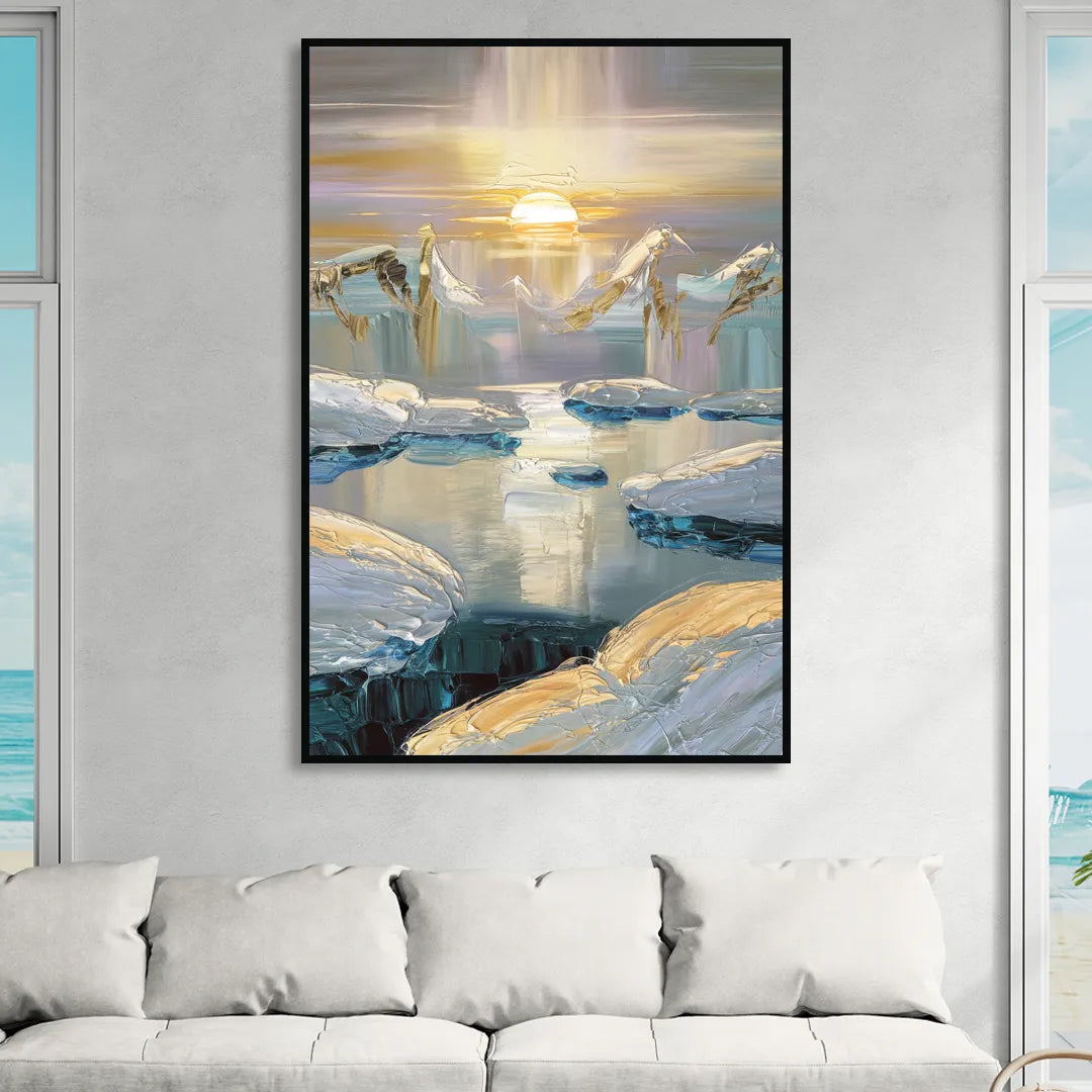 Anchorage Midnight Sun Sitting Room - Black Canvas Wall Art