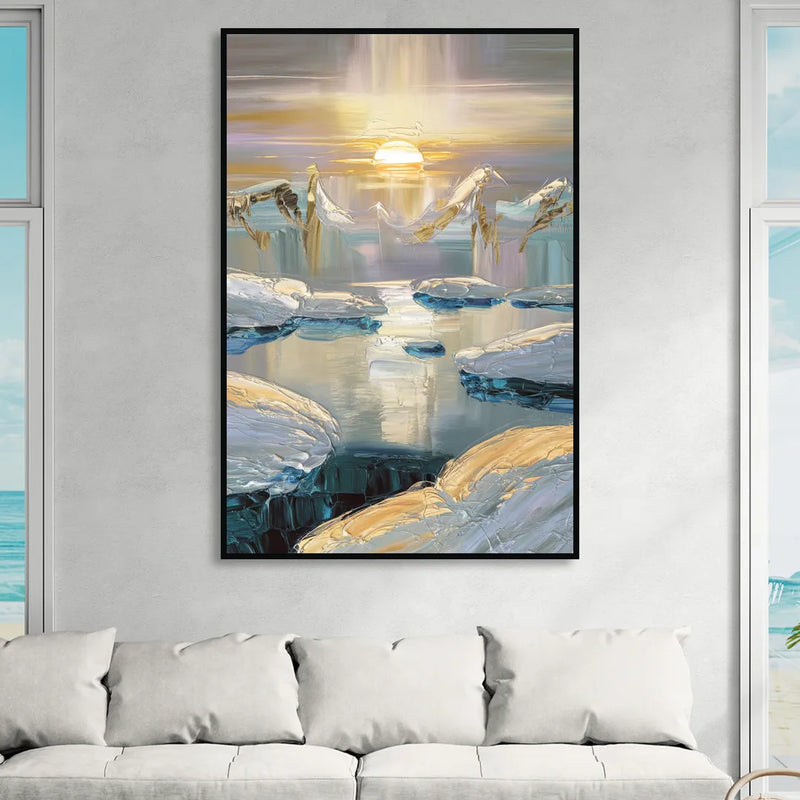 Anchorage Midnight Sun Sitting Room - Black Canvas Wall Art