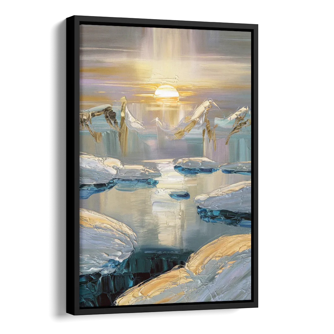 Anchorage Midnight Sun Side - Black Canvas Wall Art