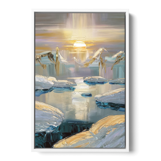 Anchorage Midnight Sun - White Framed Canvas Wall Art - Front