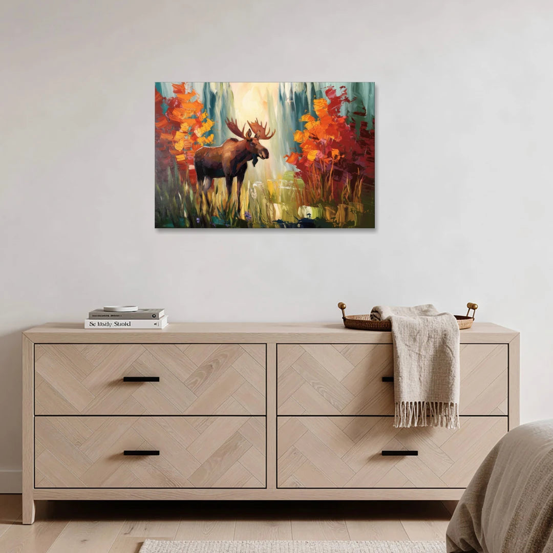 Anchorage Moose In The Wild - Canvas Wall Art - Coffee Table - 36x24