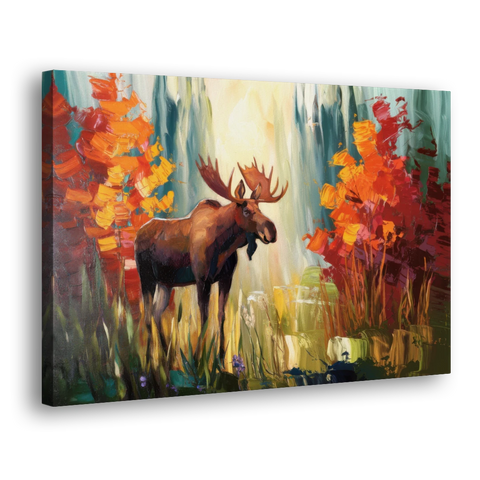Anchorage Moose In The Wild - Canvas Wall Art - Side