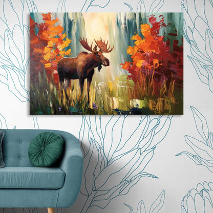 Anchorage Moose In The Wild Sitting Room - Canvas Wall Art