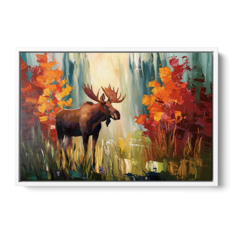 Anchorage Moose In The Wild Front - White Canvas Wall Art