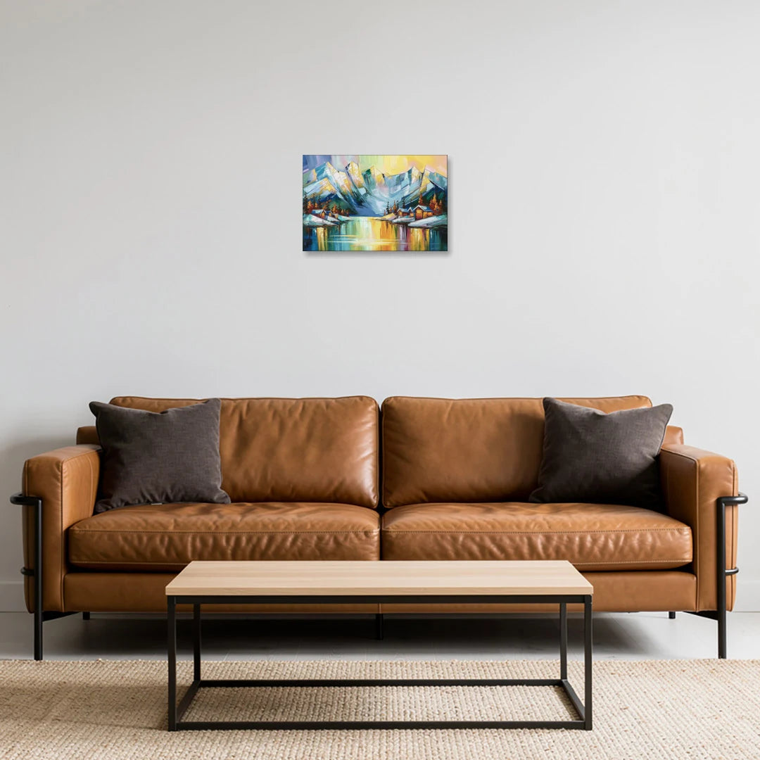 Anchorage Mountain Views - Canvas Wall Art - Sofa - 18x12