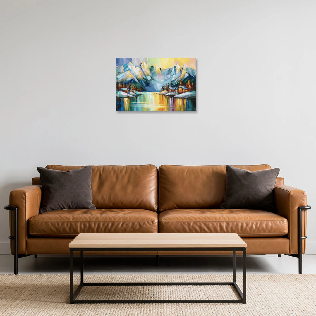 Anchorage Mountain Views - Canvas Wall Art - Sofa - 24x16