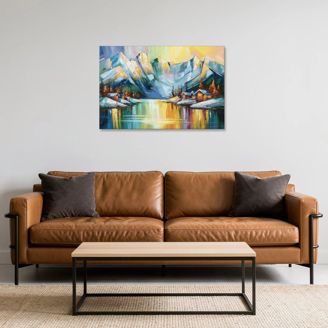 Anchorage Mountain Views - Canvas Wall Art - Sofa - 36x24