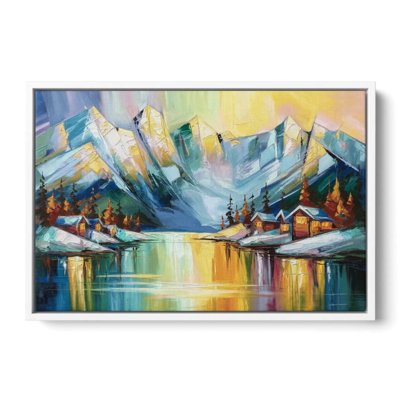 Anchorage Mountain Views Front - White Canvas Wall Art