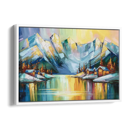 Anchorage Mountain Views Side - White Canvas Wall Art
