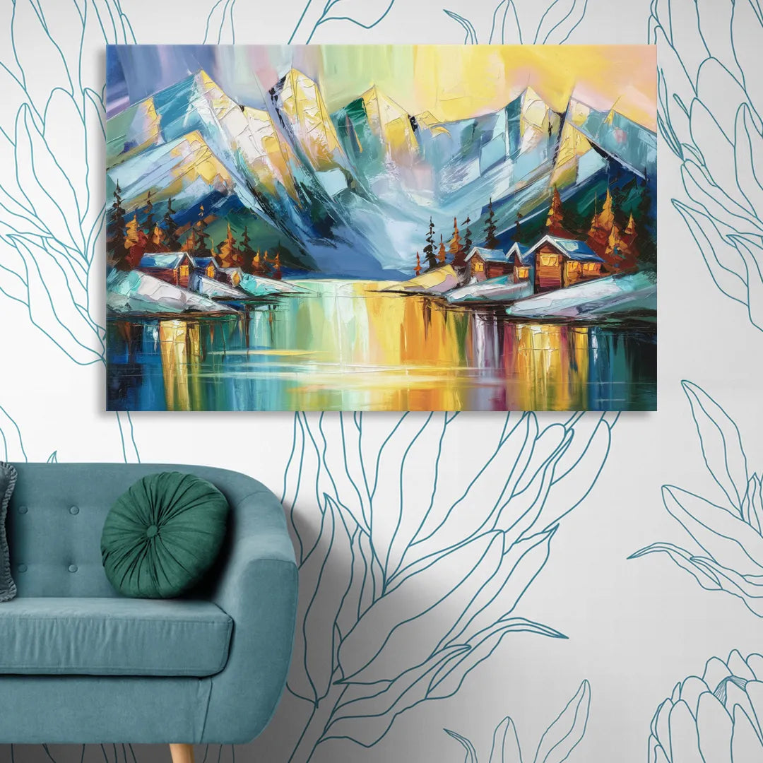 Anchorage Mountain Views Living Room - Canvas Wall Art