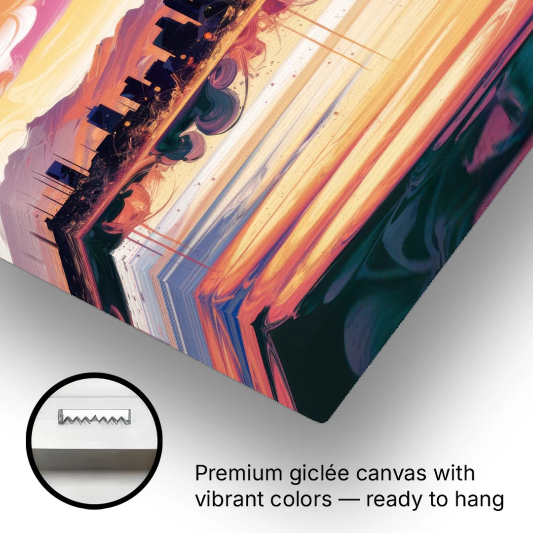Anchorage Skyline Sunset - Canvas Wall Art - Gallery Wrap Corner