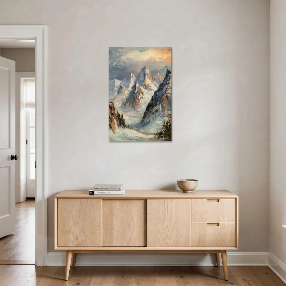 Anchorage Snowy Peaks - Canvas Wall Art - Coffee Table - 24x36