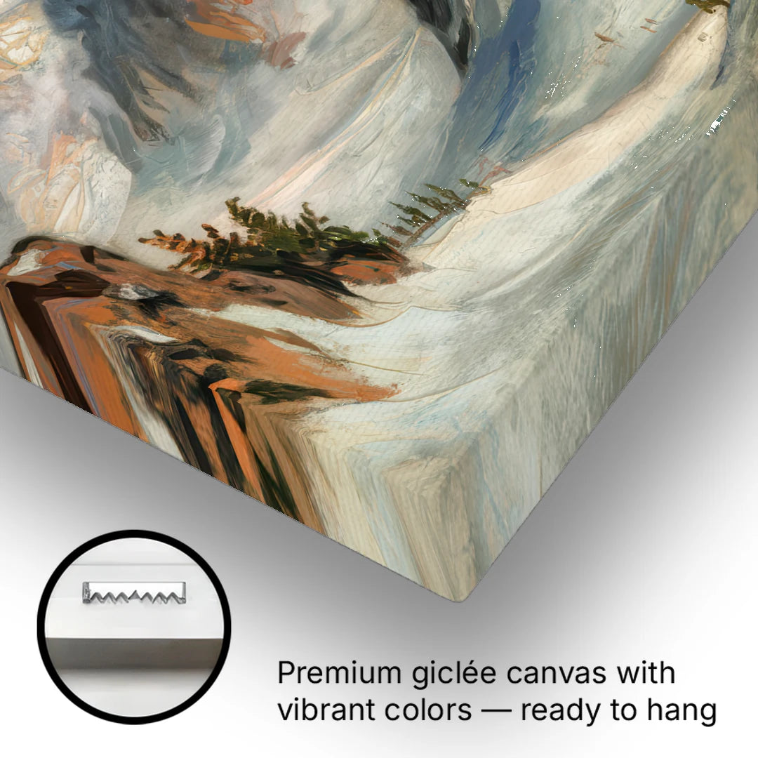 Anchorage Snowy Peaks - Canvas Wall Art - Gallery Wrap Corner