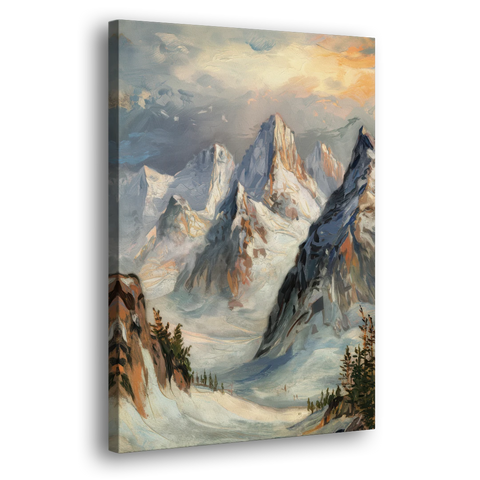 Anchorage Snowy Peaks - Canvas Wall Art - Side